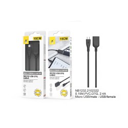 MTK OTG CABLE NB1232 MICROUSB/MALE TO USB/FEMALE 0.15M BLACK MTK OTG CABLE NB1232 MICROUSB/MALE TO USB/FEMALE 0.15M BLACK